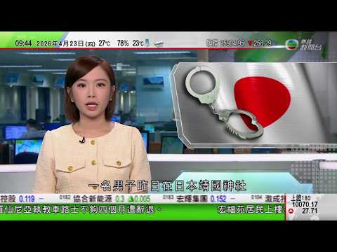 0900 無綫早晨新聞｜伊朗局勢｜特朗普指沒有時間表何時結束伊朗戰事　伊朗稱美國違背承諾｜男子靖國神社懸掛橫額被捕　據報疑犯來自南韓｜捷克示威者憂慮政府有意控制傳媒｜TVB News