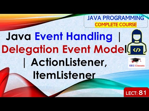 L81: Java Event Handling | Delegation Event Model | ActionListener, ItemListener | Java Tutorial