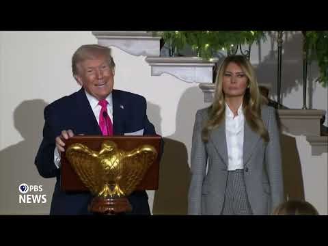 WATCH: Trump addresses deadly attacks in Syria, Australia and Rhode Island at Christmas reception