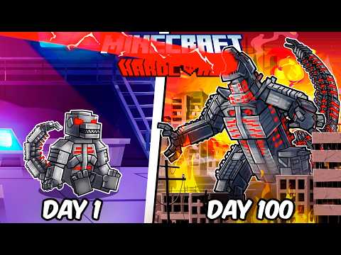 I Survived 100 Days as MECHA GODZILLA in Hardcore Minecraft!