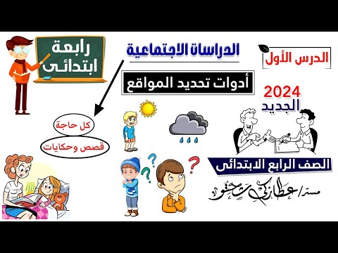 ادوت تحديد المواقع الصف الرابع الابتدائى | الدرس الاول | دراسات اجتماعية