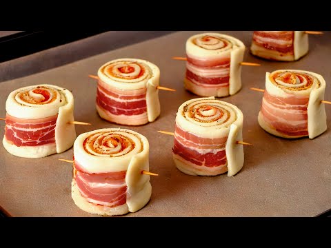 Ingenious starter idea in 5 minutes! They are gone in a minute! Pet dough and bacon!