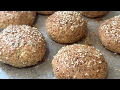 Oatmeal and 2 ingredients. Hamburger buns. No flour, yeast, or butter. Eat and lose weight!