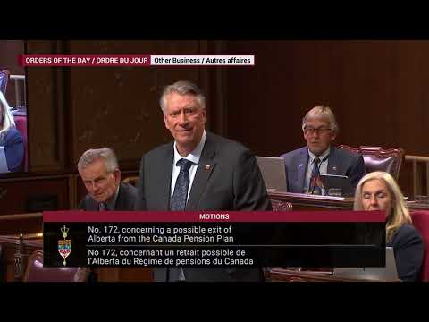 QUESTION: Sen. Simons asks Albertan Sen. Tannas about the consequences of Alberta leaving the CPP