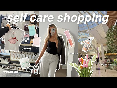 let’s go self care shopping!! 🛒 restocking skincare + makeup, trying on clothes, kmart shop