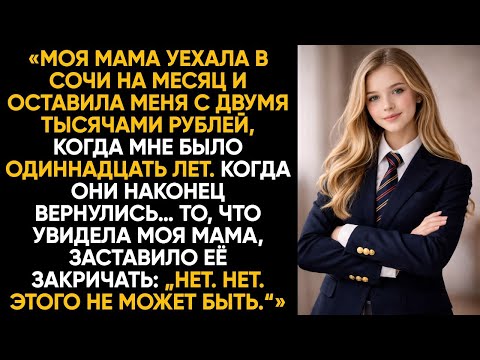 Мама уехала в Сочи на месяц и оставила меня в одиннадцать лет с двумя тысячами рублей а когда вернул