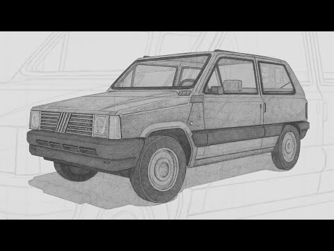 How To Draw A Car In Two Points Perspective (Fiat Panda 750CL) - Narrated Tutorial