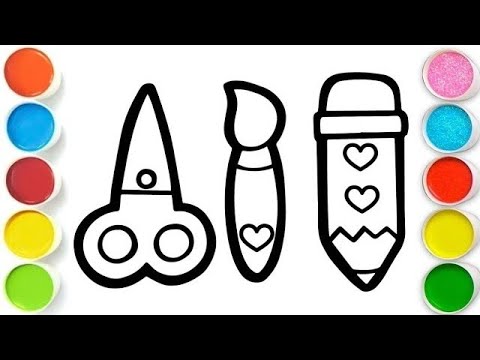 School Supply Drawing, Painting & Coloring For Kids and Toddlers_ Child Art