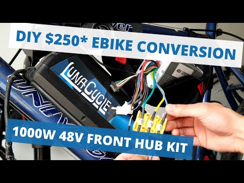 DIY CHEAP $250+ Amazon eBike Conversion Tutorial - 1000W 48V Front Hub Kit. TORQUE ARMS SUGGESTED