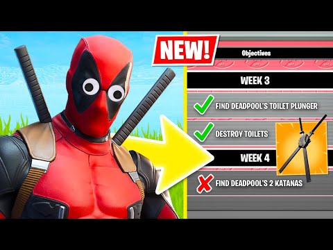New DEADPOOL KATANAS Challenges! (Fortnite Battle Royale)