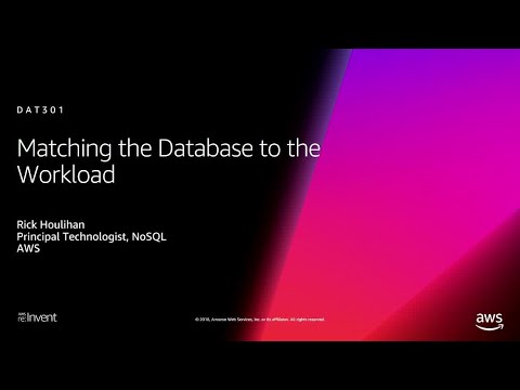 AWS re:Invent 2018: Building with AWS Databases: Match Your Workload to the Right Database (DAT301)