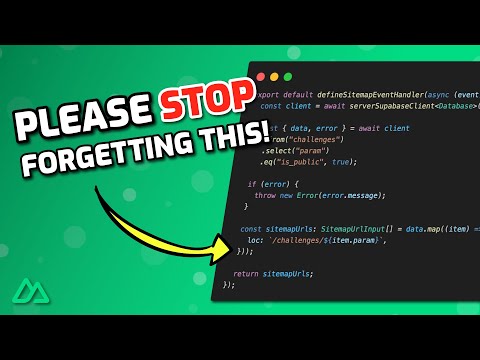The One Thing Most Developers Forget | Nuxt Sitemap