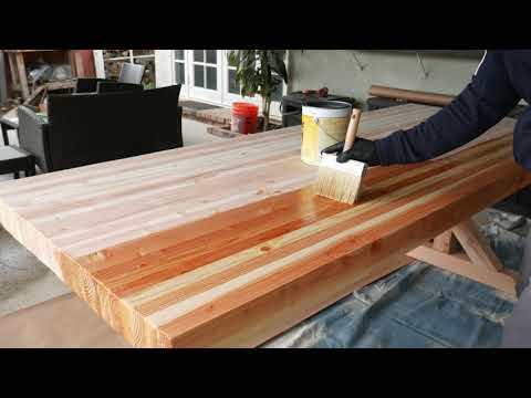 How to build a butcher block table out of 2x4