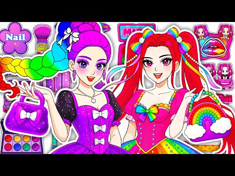 💖Paper DIY💖KPOP DEMON HUNTERS RUMI Mira Colorful Hair +Skincare + Makeup +Fashion Blind Bag Unboxing