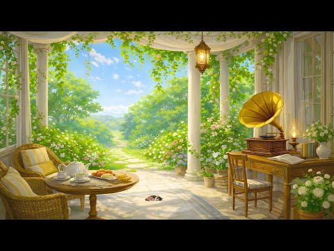 1940s Oldies Drifting Through Grandma’s Sunlit Garden on a Peaceful Spring Morning