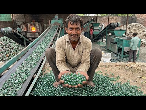 Recycling Old Glass Scrape into Crystal Balls | Inside Factory Process