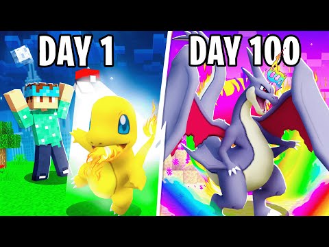 I Spent 100 DAYS in Minecraft PIXELMON!
