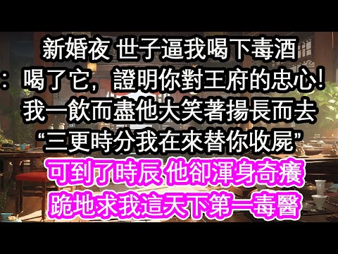 新婚夜 世子逼我喝下毒酒：喝了它，證明你對王府的忠心！我一飲而盡他大笑著揚長而去“三更時分我在來替你收屍”可到了時辰 他卻渾身奇癢跪地求我這天下第一毒醫【花開】【愛情】【生活】