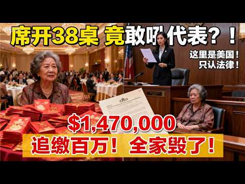 潮汕大妈在美国办80大寿席开38桌，被揭发后怒吼"人大代表"！华裔女检察官一段话让她当庭崩溃：判刑51个月+追缴百万+全家人生毁于一旦！