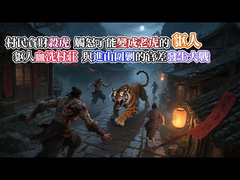 【靈異故事】富商重金求虎骨，村民貪財殺虎，烹虎崽，觸怒了傳說中能化為老虎的古人類『䝙人』…村中怪事頻發，村民接連被䝙人殺死，最終驚動了官差，進山圍捕䝙人…|神秘傳說|靈異故事|懸疑驚悚|真實靈異