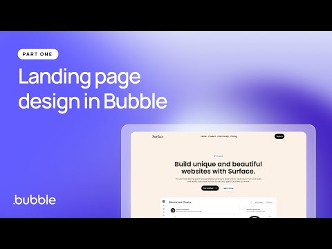 Landing page design in Bubble: (Design course part 1/2)