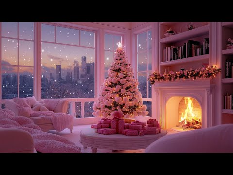 Cozy Christmas Room with Fireplace & Candlelight ❄️ Relaxing Piano for Peaceful Sleep