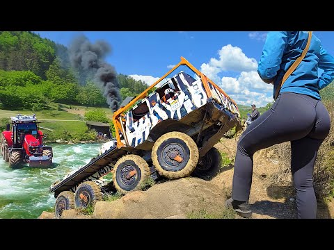 Best Tractors and Trucks Compilation in Deep Mud and Water | 6x6 vs 4x4