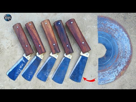Turning a Rusty Saw blade into Five Amazing Folding knives