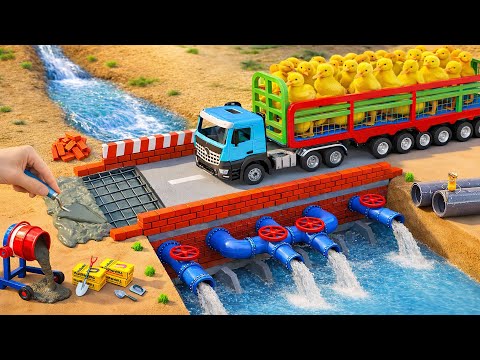 DIY Mini Tractor Builds a Bridge for Duck Transport Truck After a Thief Destroyed | Science Project