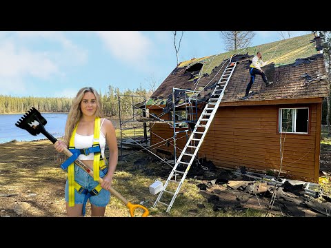 ABANDONED LAKEFRONT Home Renovation: Removing Shingles