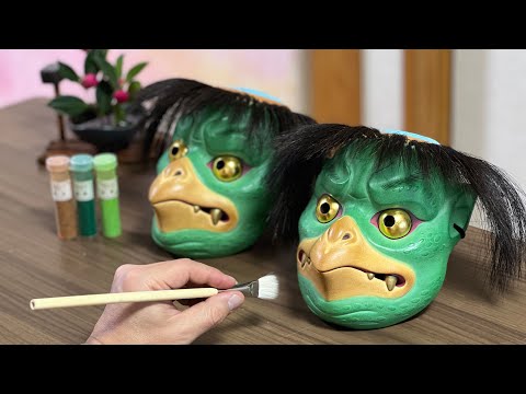 【Make a Kappa Mask】How to make a wooden mask #kappa  #howto