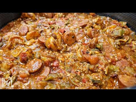 Southern Smothered Okra and Shrimp Recipe