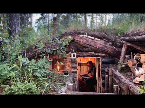 I make a table next to an UNDERGROUND HOUSE, cook a barbecue on the BEST stove