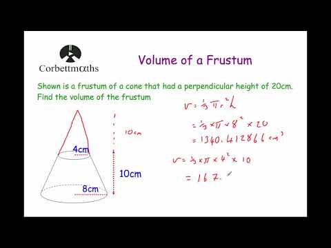Volume of a Frustum - Corbettmaths