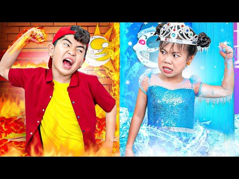 ¡Chico Fuego Vs Chica Hielo! Desafío De Calor Y Frío!
