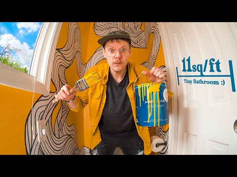 My Smallest Mural EVER? (TINY Bathroom Makeover)