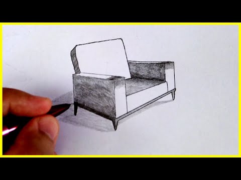 DRAWING a CHAIR in TWO POINT PERSPECTIVE, Drawing 2 Point Perspective Chair