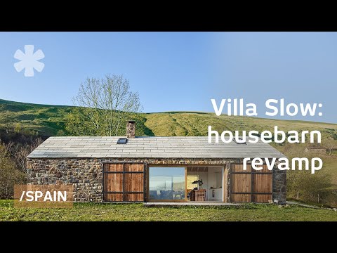 Ancient stone housebarn becomes couple's tranquil home-office