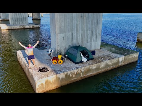 2 Days Stealth Camping Under A Bridge! {Eating Only What I Catch}