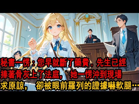 白月光被告時 她斷了我所有銀行卡，「讓他撤訴 不然他爸的醫藥費，我不會再出一分錢」秘書一愣，「您早就斷了藥費 先生捧著骨灰，上了法庭」她一愣沖到現場求原諒，卻被眼前羅列的證據嚇軟腿…