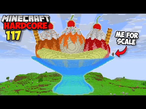I Built The WORLDS BIGGEST ICE CREAM SUNDAE in Minecraft Hardcore
