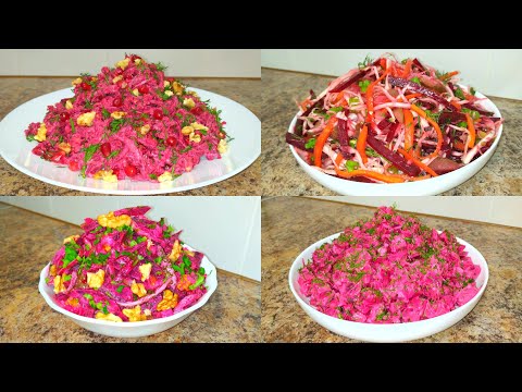 Потрясающе Вкусные Салаты из Свеклы Полезные и Простые Салаты Сразу 4 Рецепта