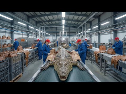 Inside a Modern Crocodile Leather: Factory From Crocodile Skin to Hermès Handbag (Full Process)