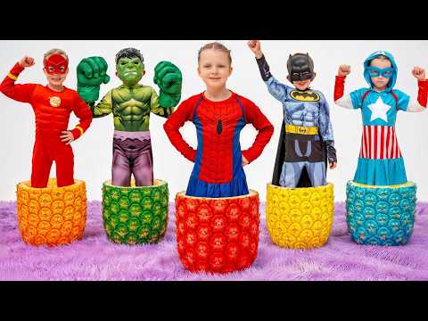 Child superheroes rescue friends and animals