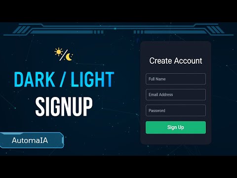 Modern Signup Page with Dark/Light Mode | Pure HTML, CSS & JavaScript