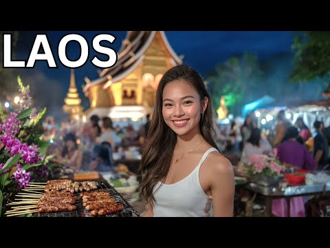 🇱🇦🤯🔥 THE CHEAPEST STREET FOOD IN SE ASIA, LUANG PRABANG, LAOS, 4K HDR