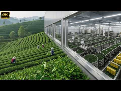 Inside a Modern Tea Factory (ASMR): From Fresh Tea Leaves to Finished Tea