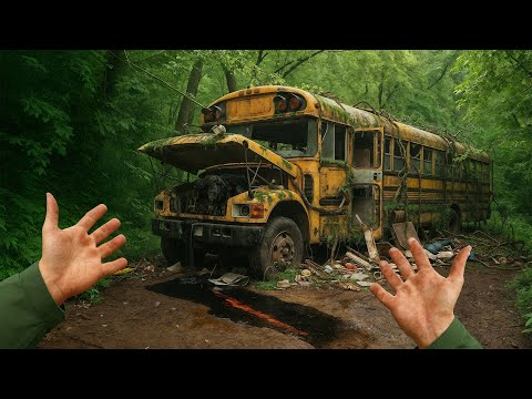 Starting & Test Driving an Abandoned SCHOOL BUS Forgotten for 40 Years | POV Restarting