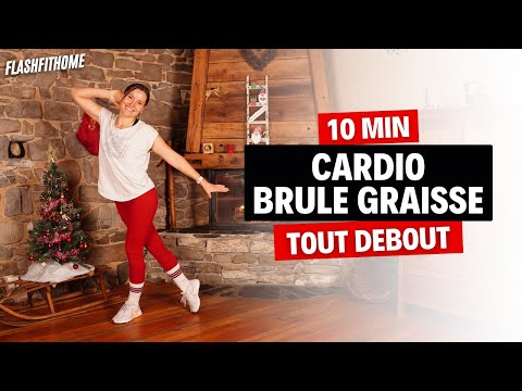 10 Min - CARDIO Brûle Graisse DEBOUT pour PERDRE 20 KILOS à la maison | Marine BIREN - FlashFitHome