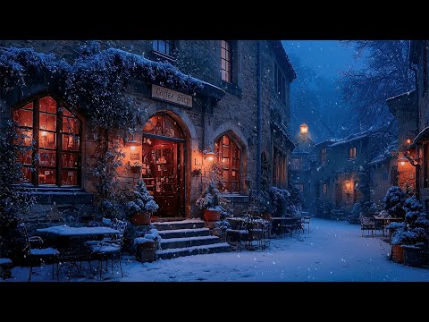 Hidden Cafe in a Gothic Alley | Snowy Winter Nights | Dark Academia Piano & Cello Music for Reading